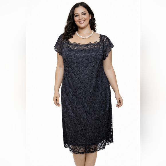 Lane Bryant Dresses & Skirts - Lane Bryant, women’s knee-length black lace dress size 20